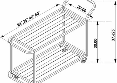 All Welded Aluminum Utility Cart Illustration