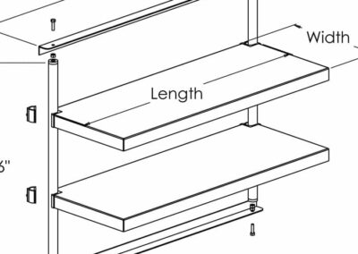 Cantilever Shelves and Wall Mount Bracket illustration