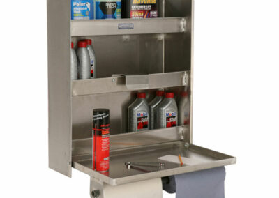 Double Cabinet Organizer Gallon open