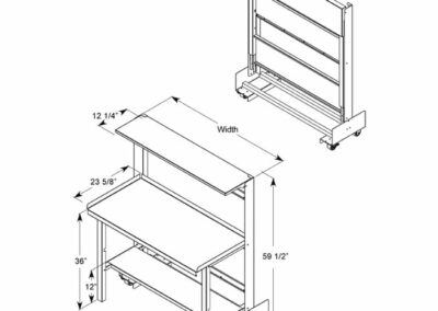 Mobile Retractable Prep Station Illustration