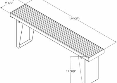 Single Plank Bench Seat illustration